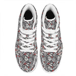 Vintage Christmas Decorations Print High Top Leather Sneakers