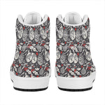 Vintage Christmas Decorations Print High Top Leather Sneakers