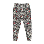 Vintage Christmas Decorations Print Jogger Pants