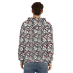 Vintage Christmas Decorations Print Men's Velvet Pullover Hoodie