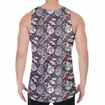 Vintage Christmas Decorations Print Men's Velvet Tank Top