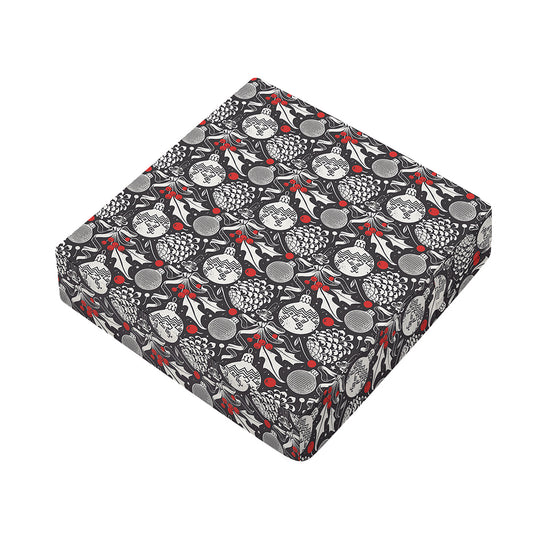 Vintage Christmas Decorations Print Outdoor Seat Cushion Cover