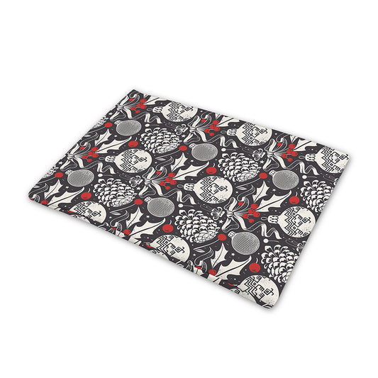 Vintage Christmas Decorations Print Pet Cooling Mat Cover