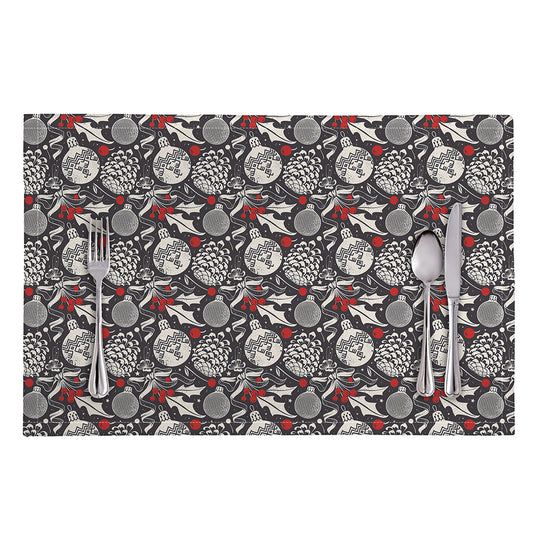 Vintage Christmas Decorations Print Placemat
