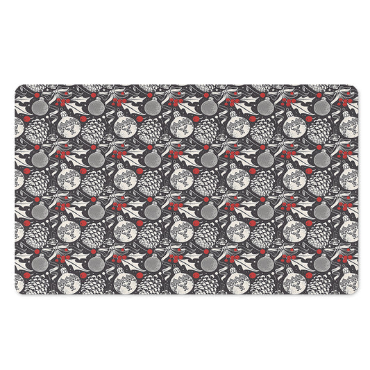 Vintage Christmas Decorations Print Polyester Doormat
