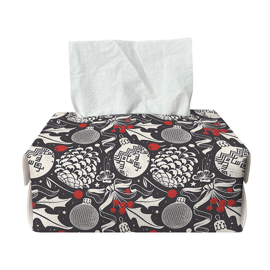 Vintage Christmas Decorations Print Rectangle Tissue Box Cover