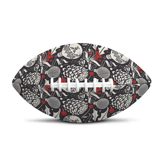 Vintage Christmas Decorations Print Rugby Ball