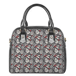 Vintage Christmas Decorations Print Shoulder Handbag