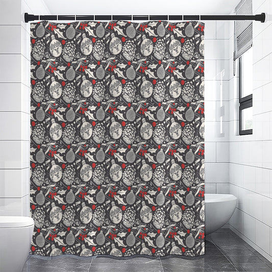 Vintage Christmas Decorations Print Shower Curtain