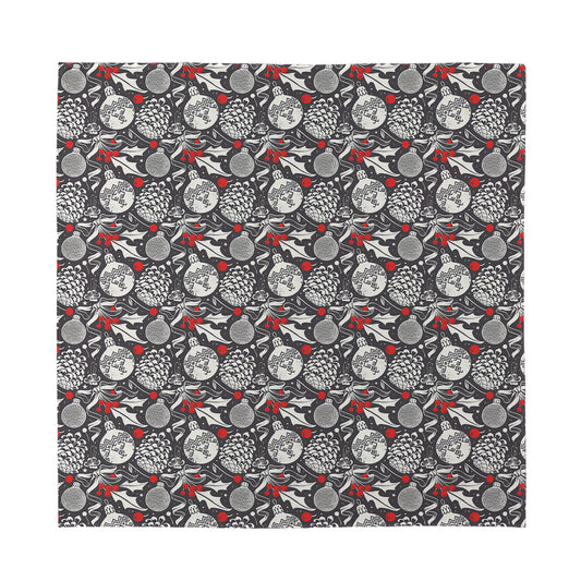Vintage Christmas Decorations Print Silk Bandana