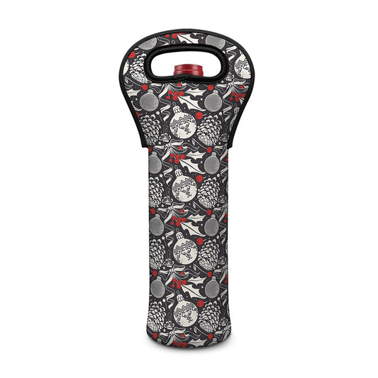 Vintage Christmas Decorations Print Single Neoprene Wine Tote