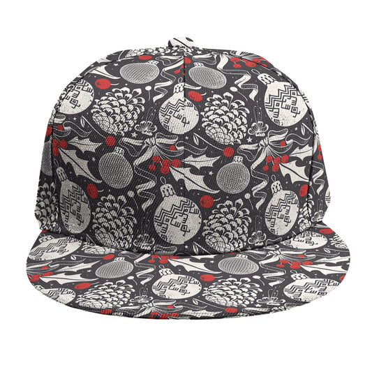 Vintage Christmas Decorations Print Snapback Cap