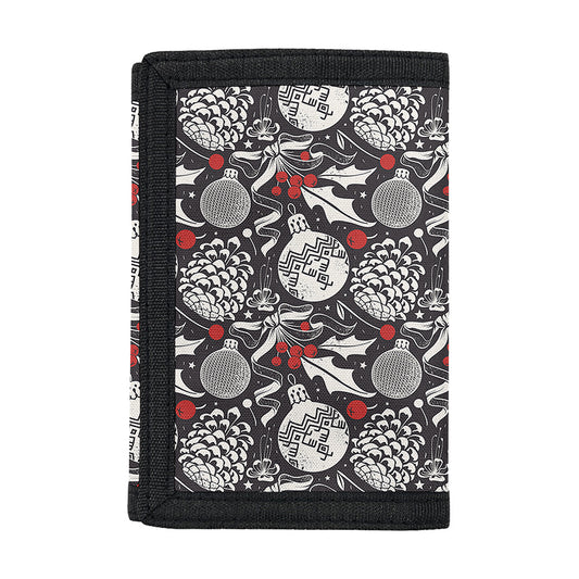 Vintage Christmas Decorations Print Trifold Wallet