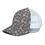 Vintage Christmas Decorations Print White Mesh Trucker Cap