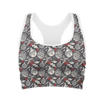 Vintage Christmas Decorations Print Women's Sports Bra