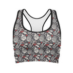 Vintage Christmas Decorations Print Women's Sports Bra