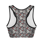 Vintage Christmas Decorations Print Women's Sports Bra
