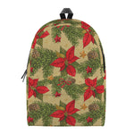Vintage Christmas Poinsettia Print Backpack