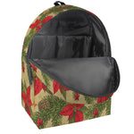 Vintage Christmas Poinsettia Print Backpack