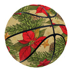 Vintage Christmas Poinsettia Print Basketball