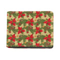 Vintage Christmas Poinsettia Print Bifold Wallet