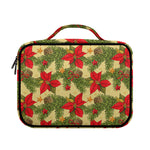 Vintage Christmas Poinsettia Print Briefcase Bible Bag