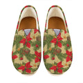 Vintage Christmas Poinsettia Print Casual Shoes