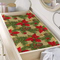 Vintage Christmas Poinsettia Print Changing Pad Cover