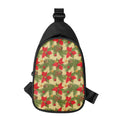 Vintage Christmas Poinsettia Print Sling Bag