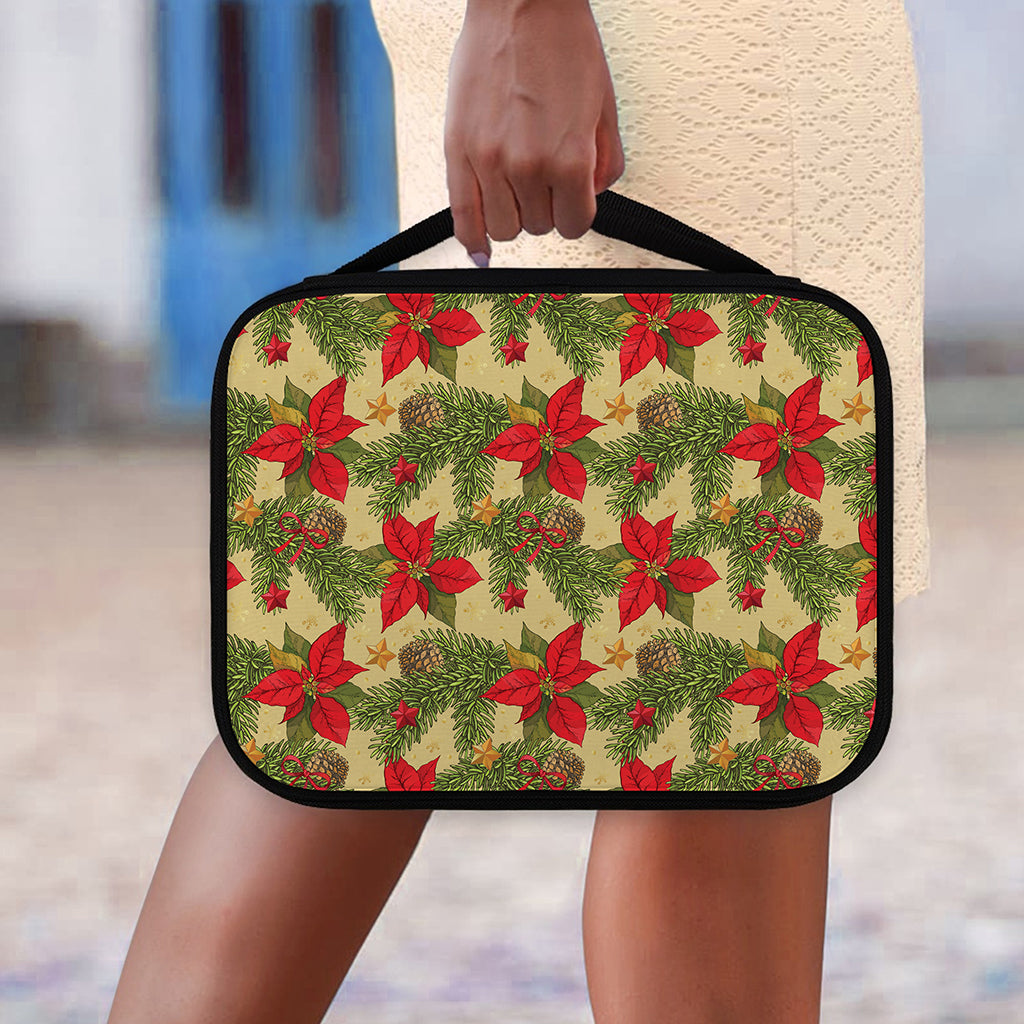 Vintage Christmas Poinsettia Print Classic Bible Case