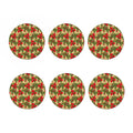 Vintage Christmas Poinsettia Print Coaster Set
