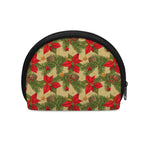 Vintage Christmas Poinsettia Print Coin Purse