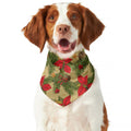 Vintage Christmas Poinsettia Print Dog Bandana