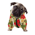 Vintage Christmas Poinsettia Print Dog Zip Up Hoodie