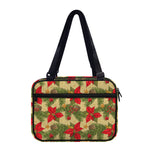 Vintage Christmas Poinsettia Print Double Strap Bible Bag