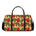 Vintage Christmas Poinsettia Print Duffel Bag