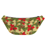 Vintage Christmas Poinsettia Print Fanny Pack