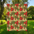 Vintage Christmas Poinsettia Print Garden Flag