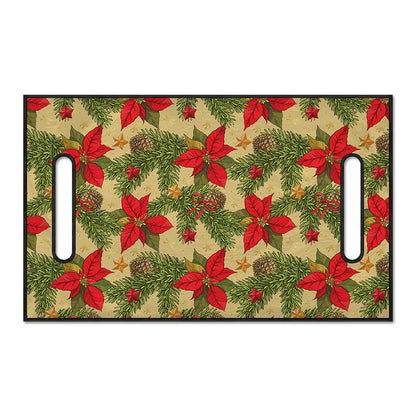 Vintage Christmas Poinsettia Print Golf Cart Seat Cover