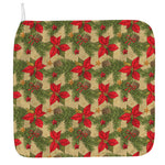 Vintage Christmas Poinsettia Print Hand Towel