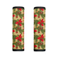 Vintage Christmas Poinsettia Print Handle Covers
