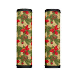 Vintage Christmas Poinsettia Print Handle Covers