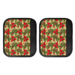 Vintage Christmas Poinsettia Print Handle Covers