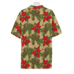 Vintage Christmas Poinsettia Print Hawaiian Shirt