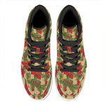 Vintage Christmas Poinsettia Print High Top Leather Sneakers