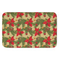 Vintage Christmas Poinsettia Print Indoor Door Mat