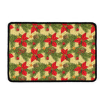 Vintage Christmas Poinsettia Print Kitchen Mat
