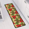 Vintage Christmas Poinsettia Print Long Kitchen Mat
