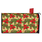 Vintage Christmas Poinsettia Print Mailbox Cover