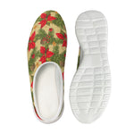 Vintage Christmas Poinsettia Print Mesh Casual Shoes